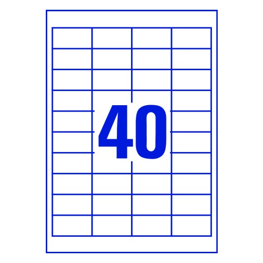 40 stk. etiketter pr. ark.