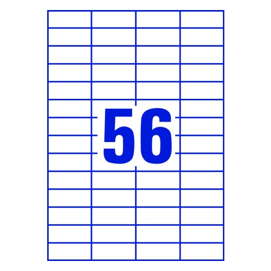 56 stk. etiketter pr. ark.