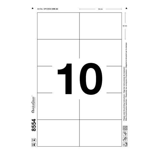 10 stk. indstik pr. ark.