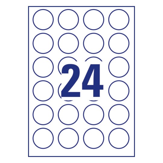 24 stk. etiketter pr. ark.