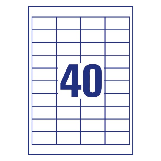 40 stk. etiketter pr. ark.