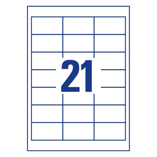 21 stk. etiketter pr. ark.