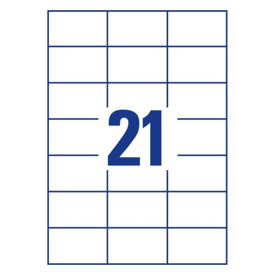 21 stk. etiketter pr. ark.