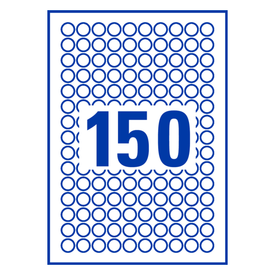 150 stk. etiketter pr. ark.