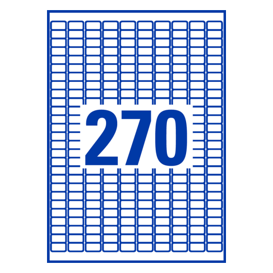 270 stk. etiketter pr. ark.