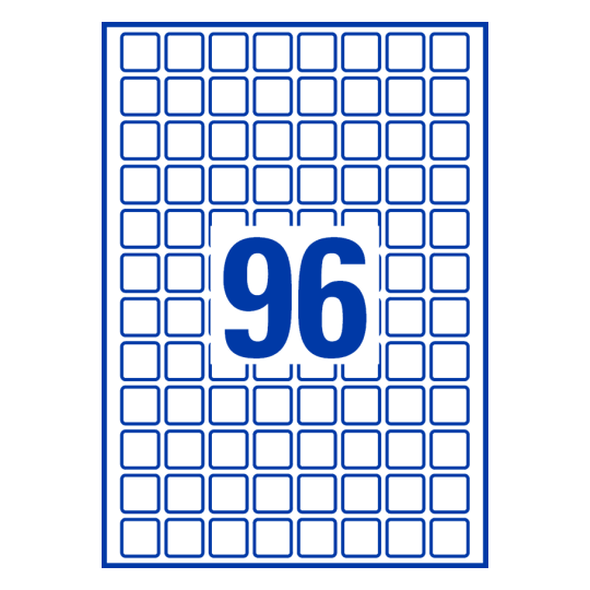 96 stk. etiketter pr. ark.