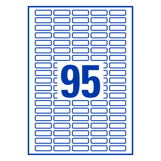 95 stk. etiketter pr. ark.
