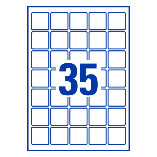35 stk. etiketter pr. ark.