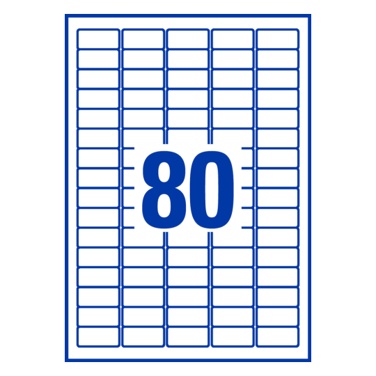 80 stk. etiketter pr. ark.