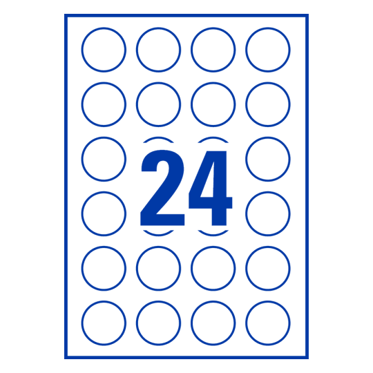 24 stk. etiketter pr. ark.