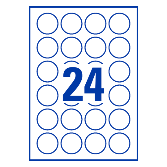 24 stk. etiketter pr. ark.