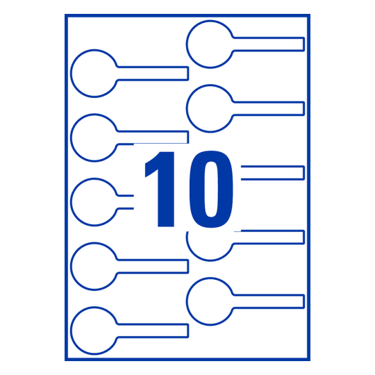 10 stk. etiketter pr. ark.