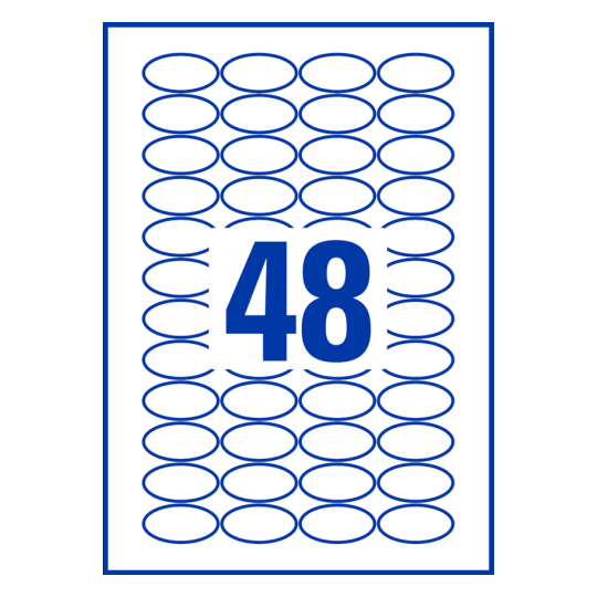 48 stk. etiketter pr. ark.