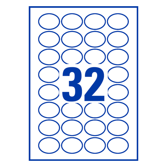 32 stk. etiketter pr. ark.