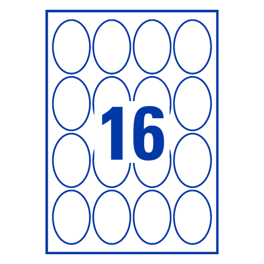 16 stk. etiketter pr. ark.