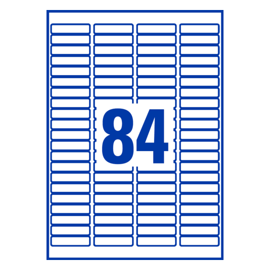 84 stk. etiketter pr. ark.