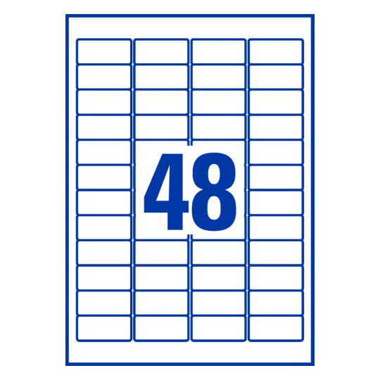 48 stk. etiketter pr. ark.