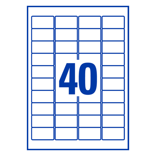 40 stk. etiketter pr. ark.