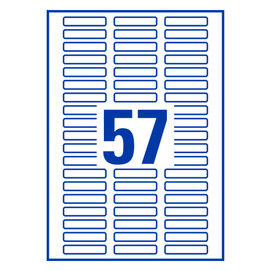 57 stk. etiketter pr. ark.