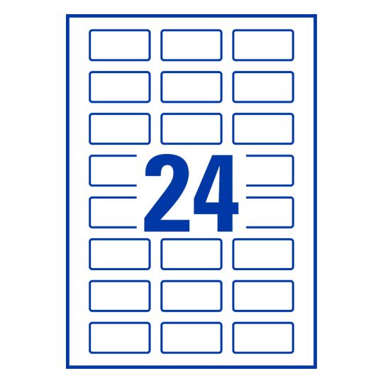 24 stk. etiketter pr. ark.