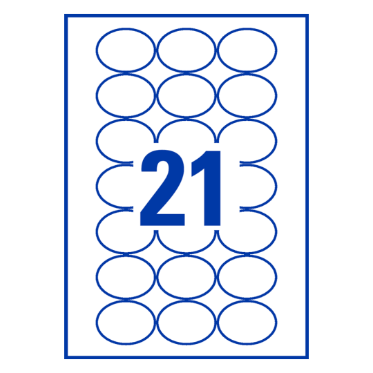 21 stk. etiketter pr. ark.