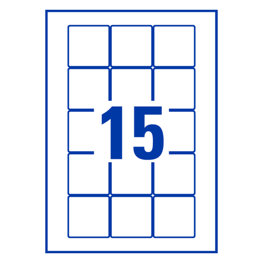 15 stk. etiketter pr. ark.