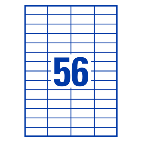 56 stk. etiketter pr. ark.