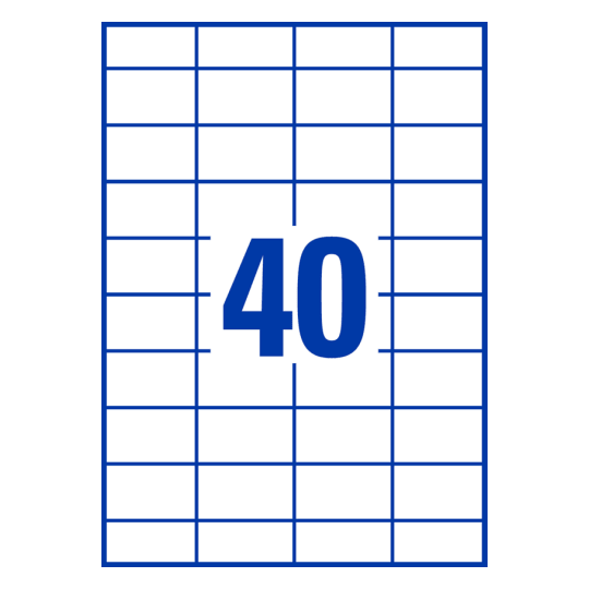 40 stk. etiketter pr. ark.