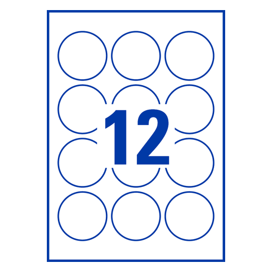 12 stk. etiketter pr. ark.