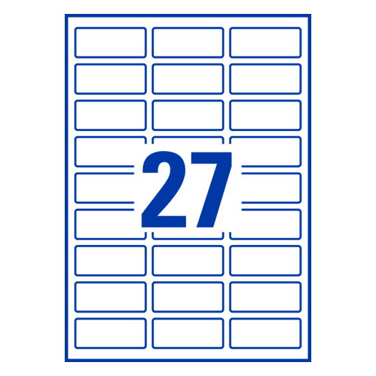 27 stk. etiketter pr. ark.