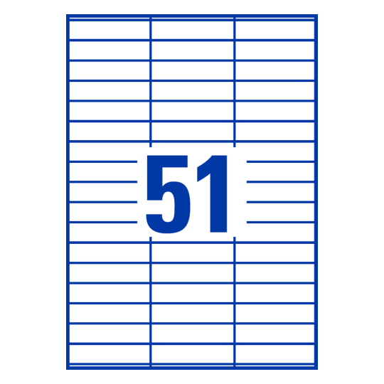 51 stk. etiketter pr. ark.