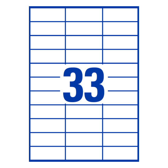 33 stk. etiketter pr. ark.