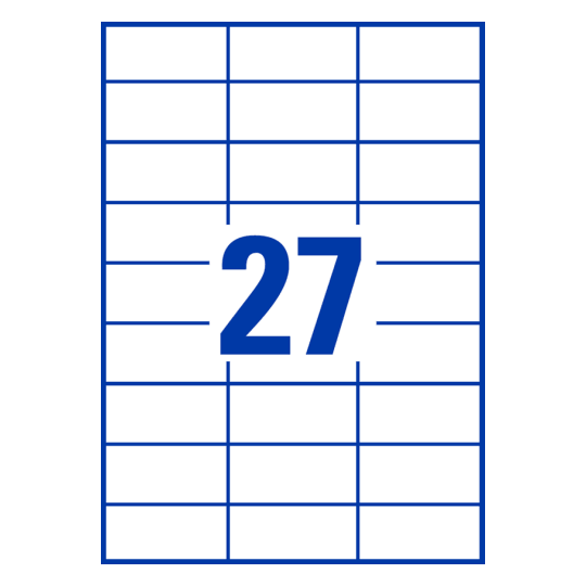 27 stk. etiketter pr. ark.