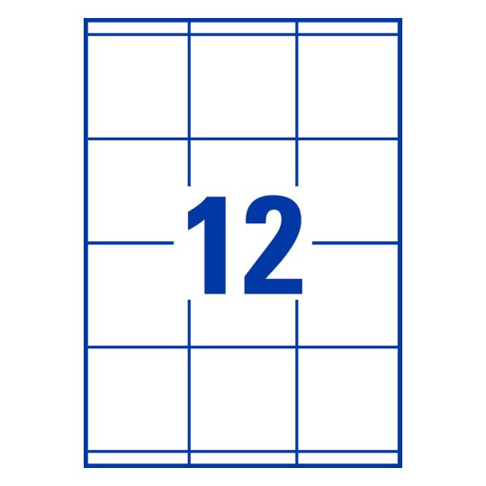 12 stk. etiketter pr. ark.