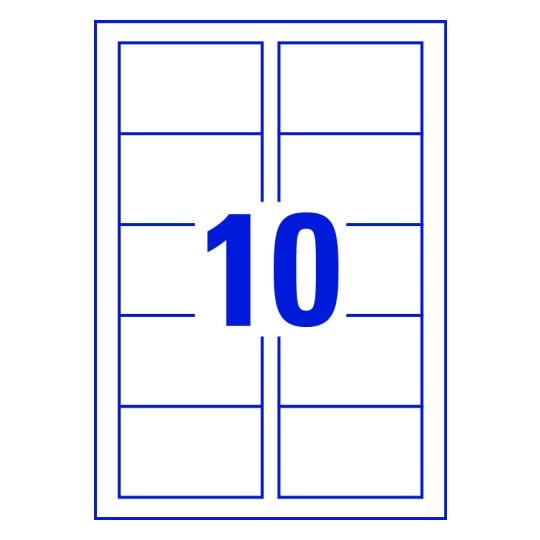 10 stk. etiketter pr. ark.