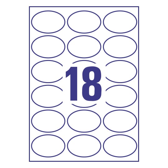 18 stk. etiketter pr. ark.