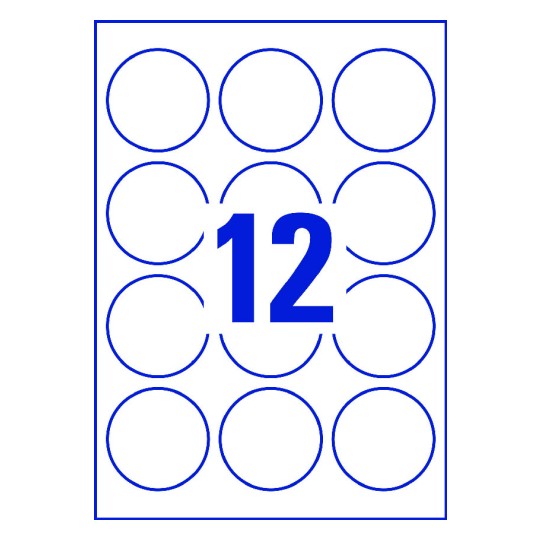 12 stk. etiketter pr. ark.