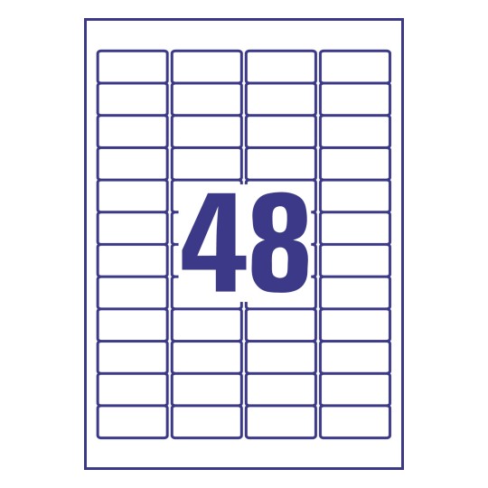 48 stk. etiketter pr. ark.