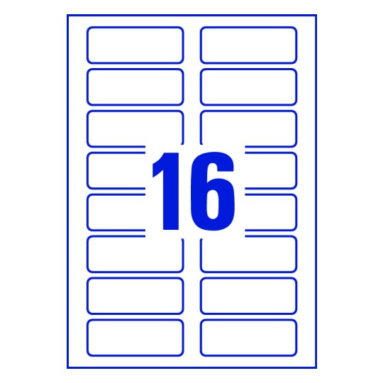 16 stk. etiketter pr. ark.