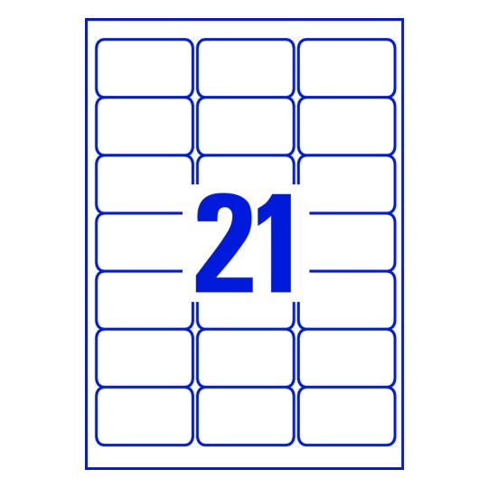 21 stk. etiketter pr. ark.