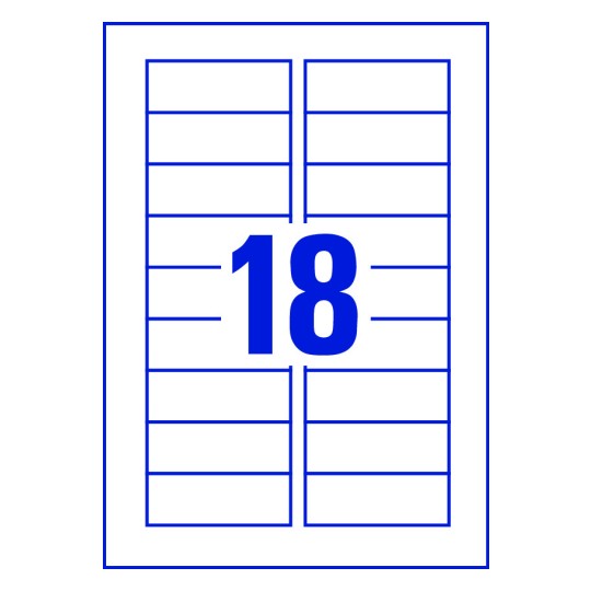 18 stk. etiketter pr. ark.