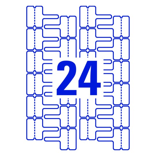 24 stk. etiketter pr. ark.