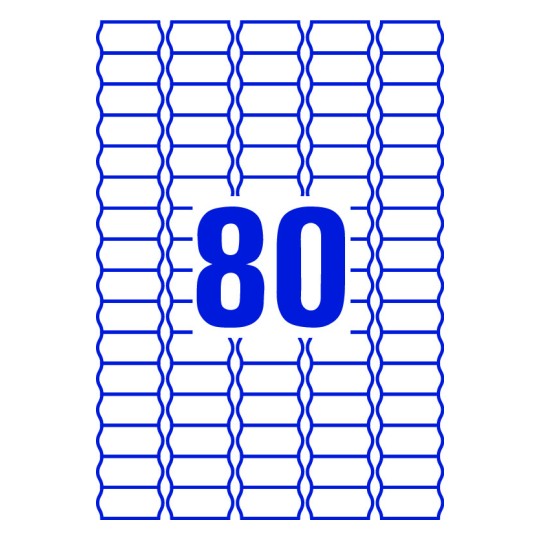 80 stk. etiketter pr. ark.