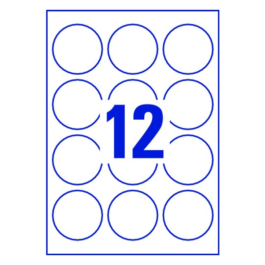 12 stk. etiketter pr. ark.
