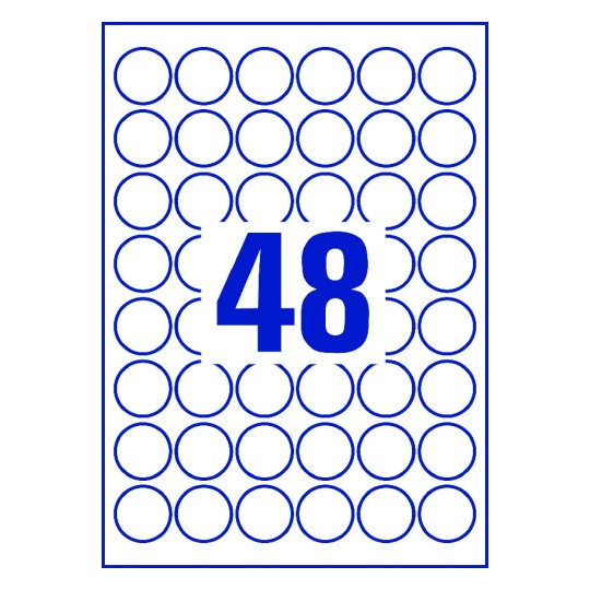 48 stk. etiketter pr. ark.