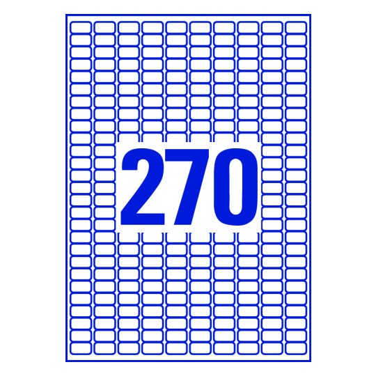 270 stk. etiketter pr. ark.