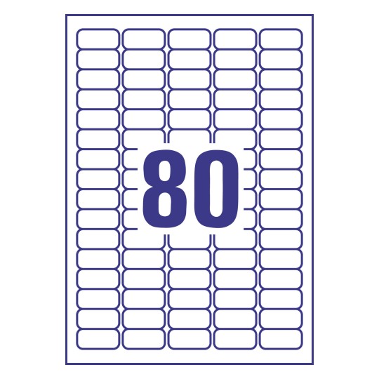 80 stk. etiketter pr. ark.