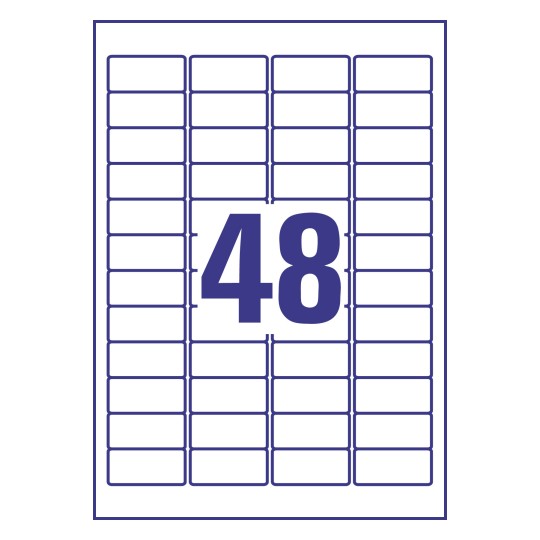 48 stk. etiketter pr. ark.