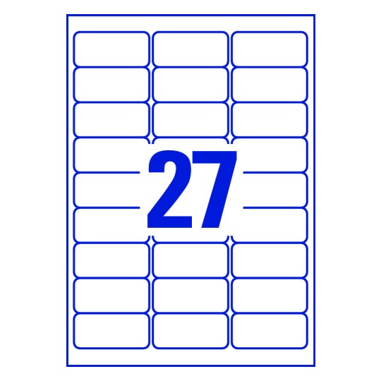27 stk. etiketter pr. ark.