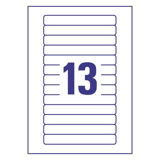 13 stk. etiketter pr. ark.